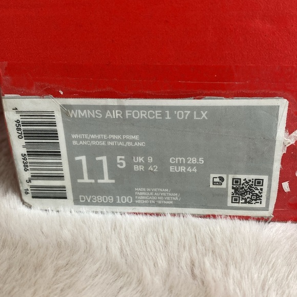 🆕 NIKE Air Force 1 ‘07 LX 2023 WMNS Low Cut White/White-Pink Dragon Fruit In 📦 - Picture 14 of 15